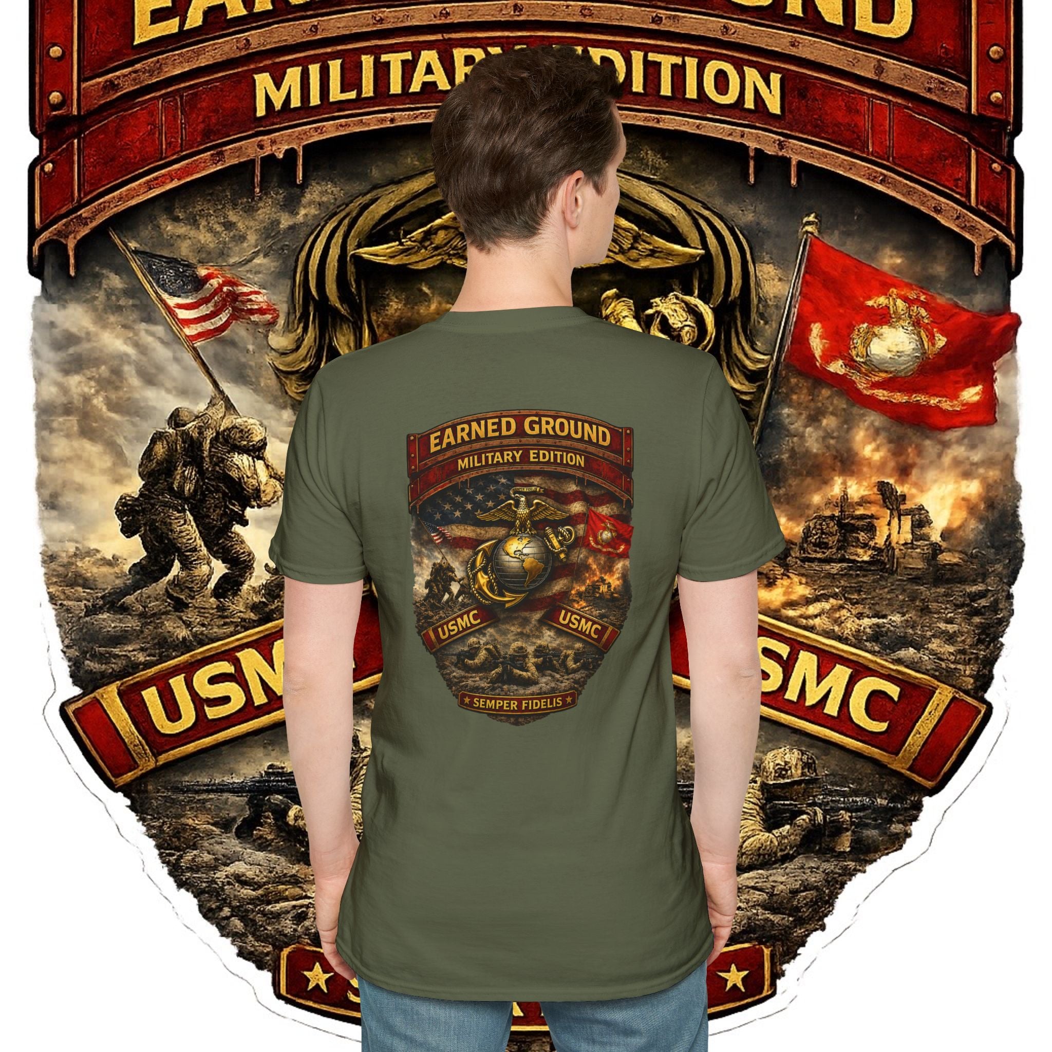 Earned Ground Military Edition USMC — USMC Military Tribute Pocket Tee
