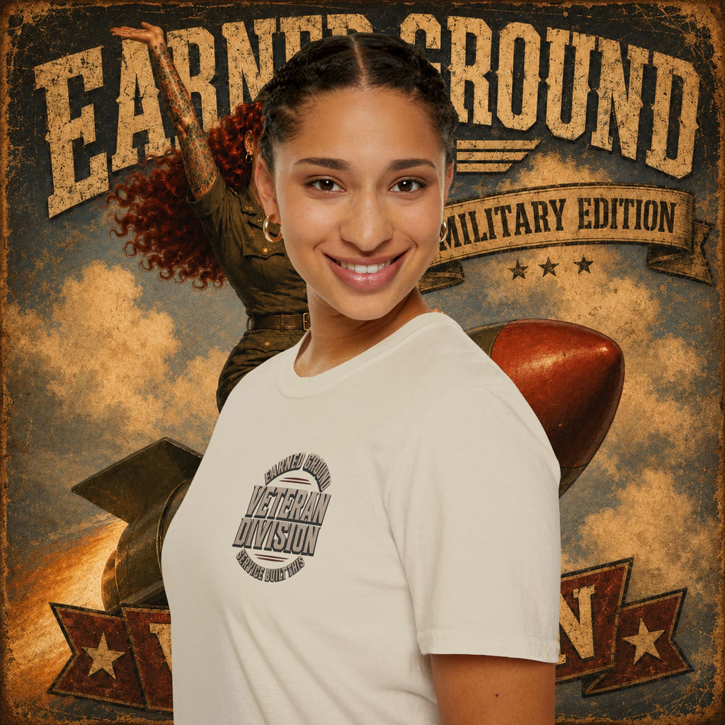 Earned Ground Veteran Division T‑Shirt —"LILY PINUP" VINTAGE SERVICE DIVISON
