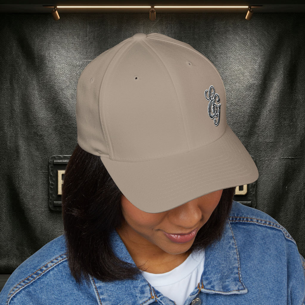 EARNED GROUND FLEX FIT — Elegant Script 'E & G' LOGO BALL CAP