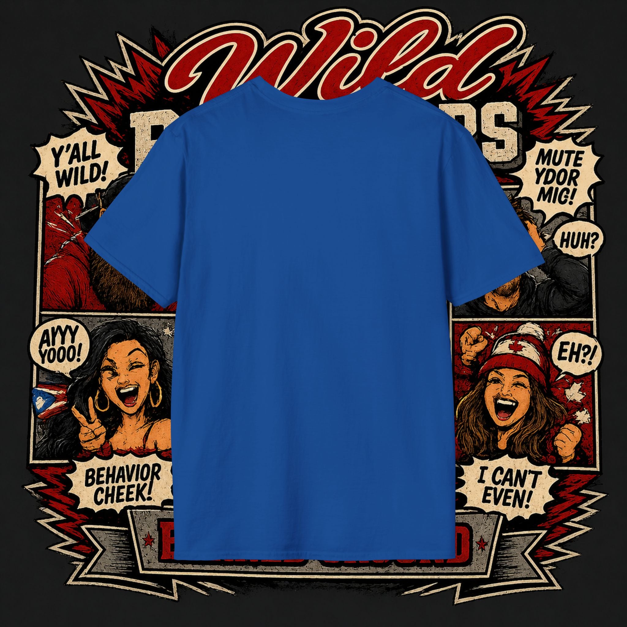 Earned Ground "Wild Behaviors" T-Shirt — Retro Red & White Graphic Tee