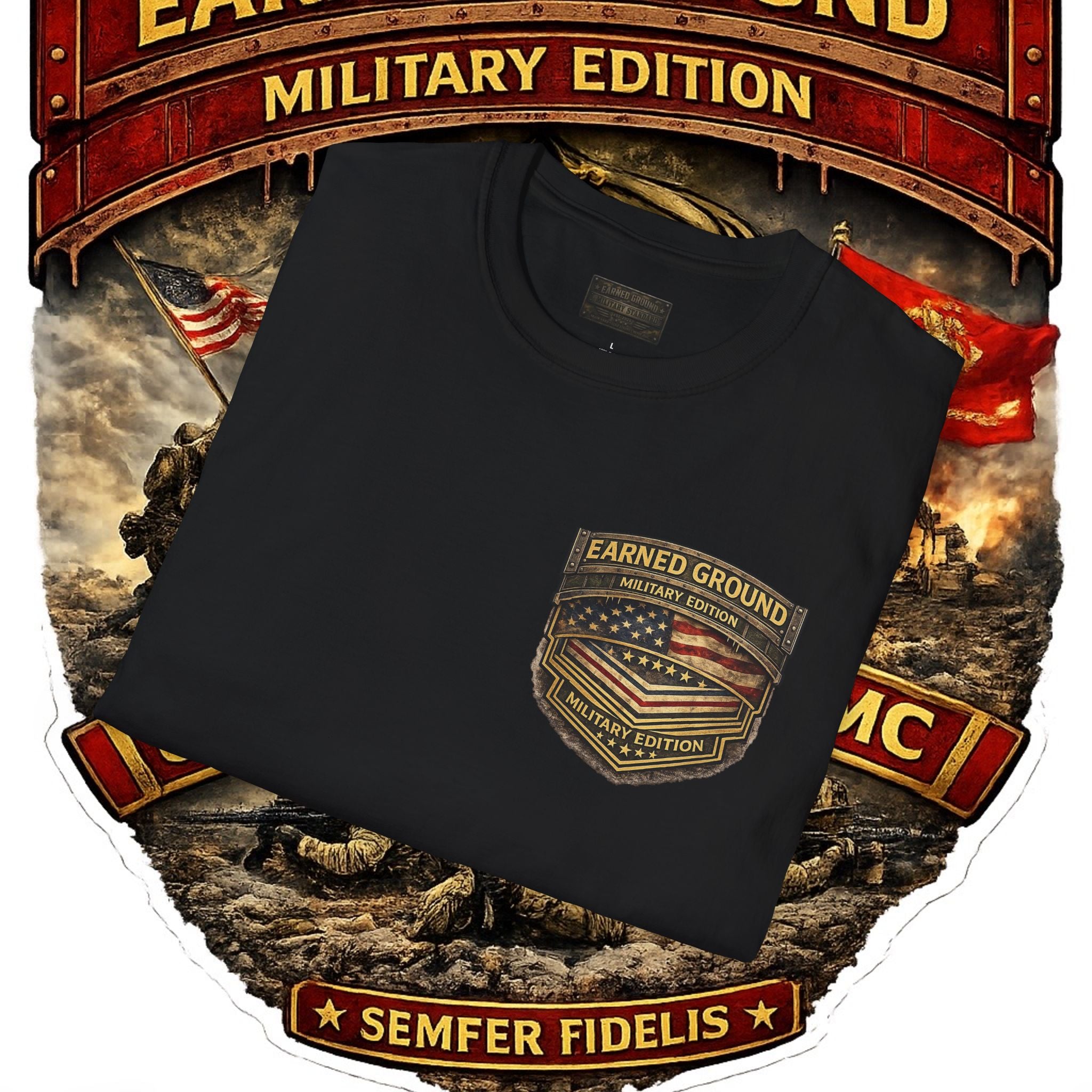 Earned Ground Military Edition USMC — USMC Military Tribute Pocket Tee