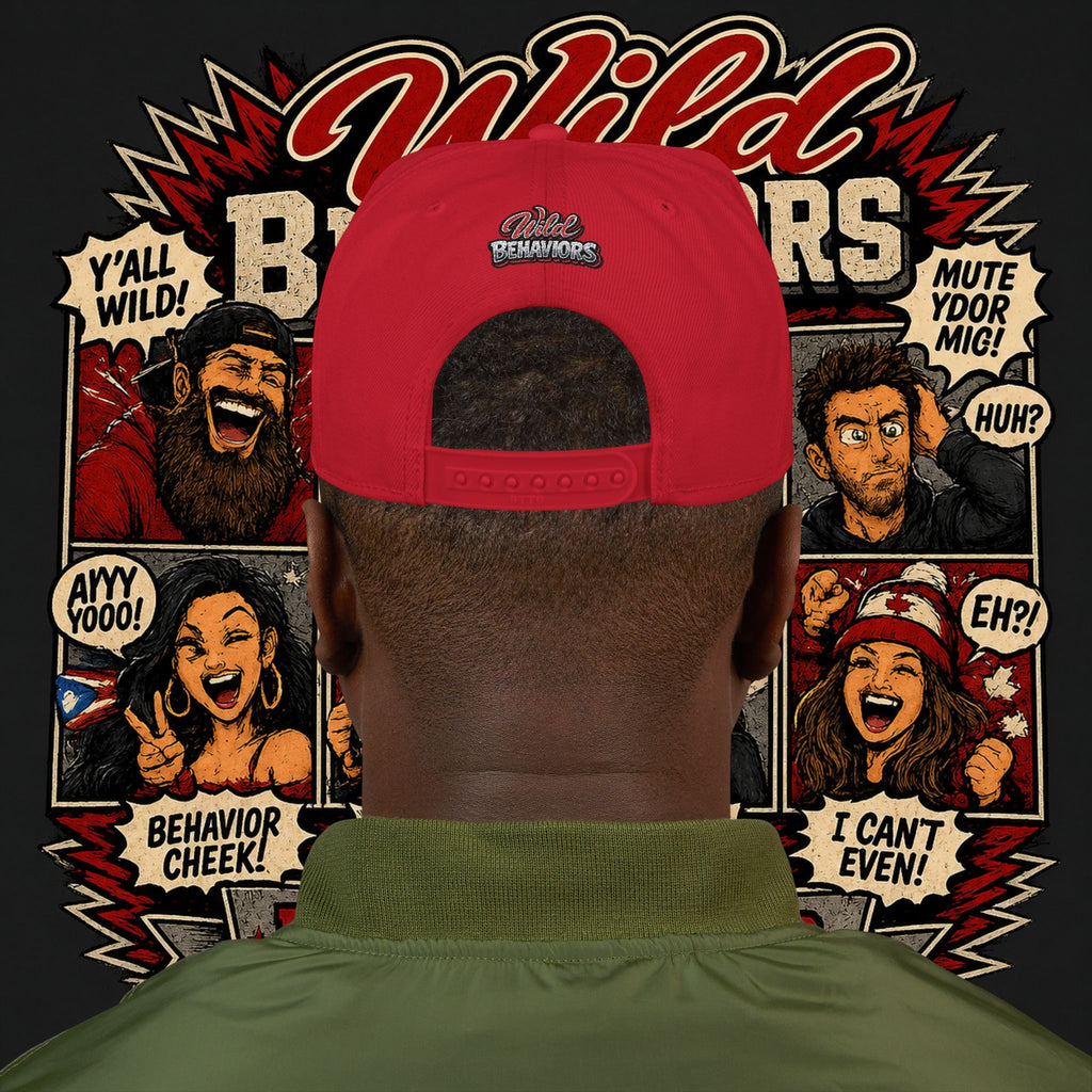 Earned Ground Cap Snapback Hat — 'Wild Behaviors' Embroidered Earned Ground Cap