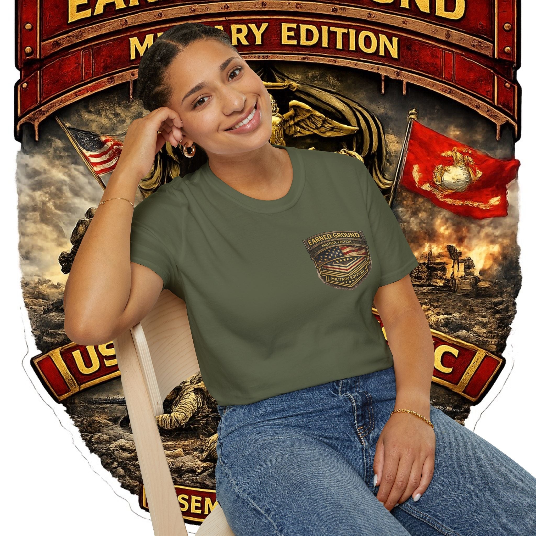 Earned Ground Military Edition USMC — USMC Military Tribute Pocket Tee
