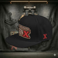 EARNED GROUND GEN 'X' EMBROIDED Snapback Hat — Vintage Red  GEN X Patch Logo Cap