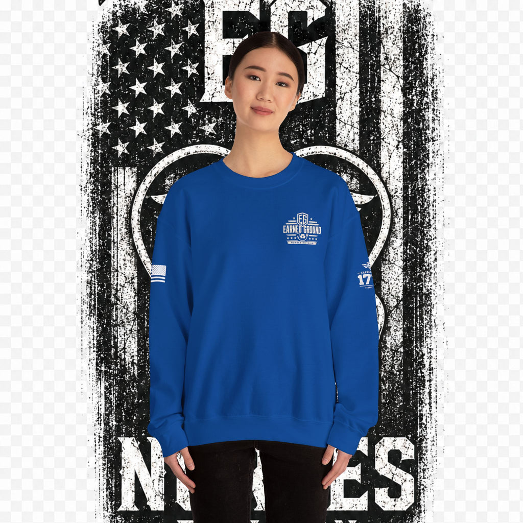 EARNED GROUND Nurses Division Crewneck Sweatshirt – Nurses Caduceus Badge Design