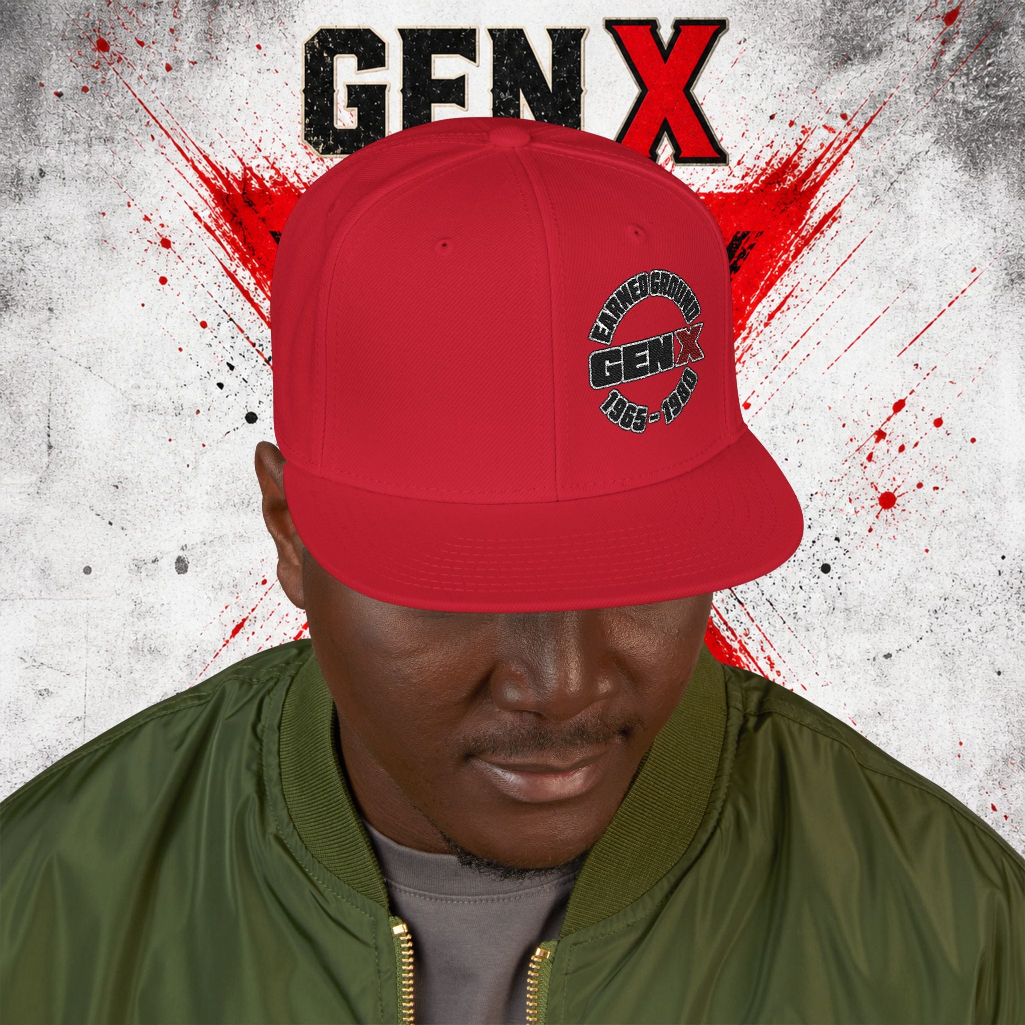 Gen X Embroidered Flat Bill Ball Cap — Gen X Proud 1965–1980