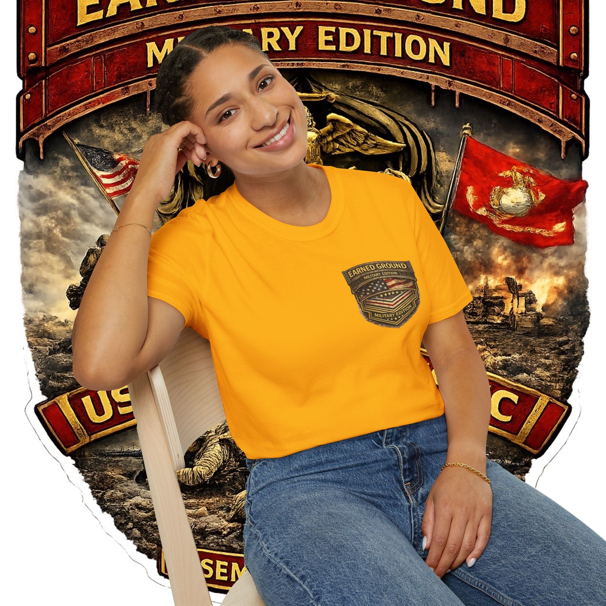 Earned Ground Military Edition USMC — USMC Military Tribute Pocket Tee