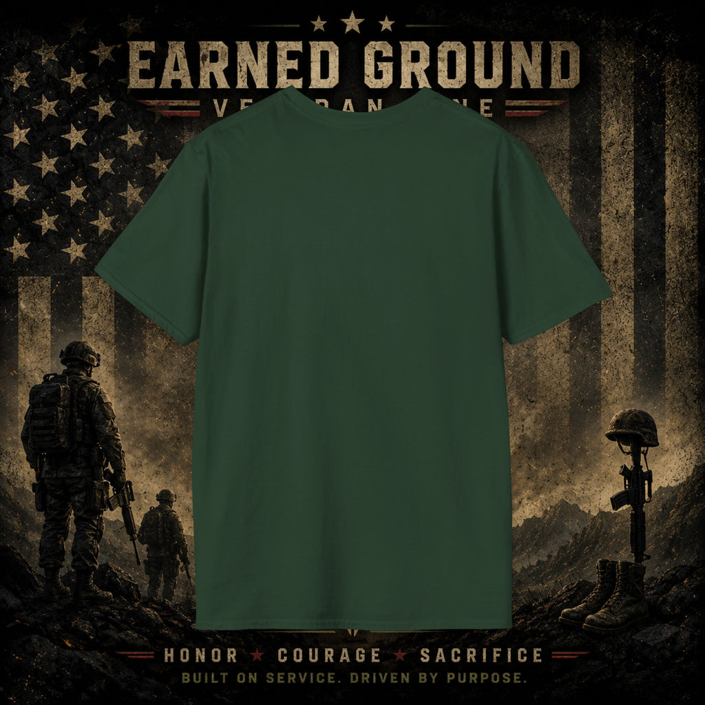 Earned Ground Veteran Division 'Service Built This'— Military Tribute Tee
