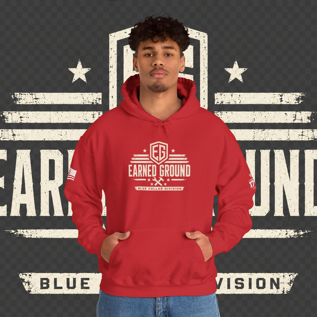 Earned Ground Blue Collar Hoodie – Blue Collar Division Hoodie
