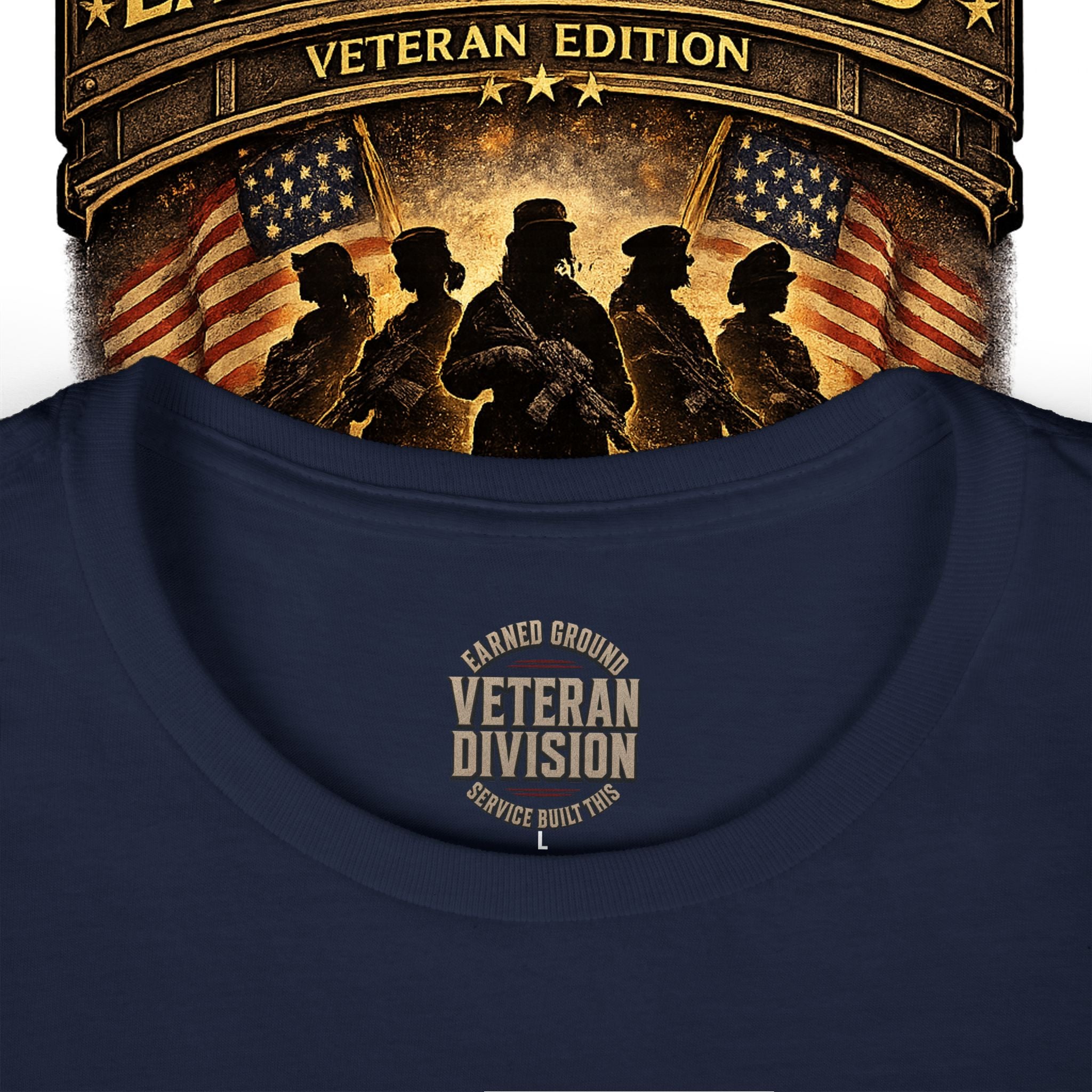 Earned Ground Female Veteran Patriotic Women's Tee - Female Veteran Patriotic Tee