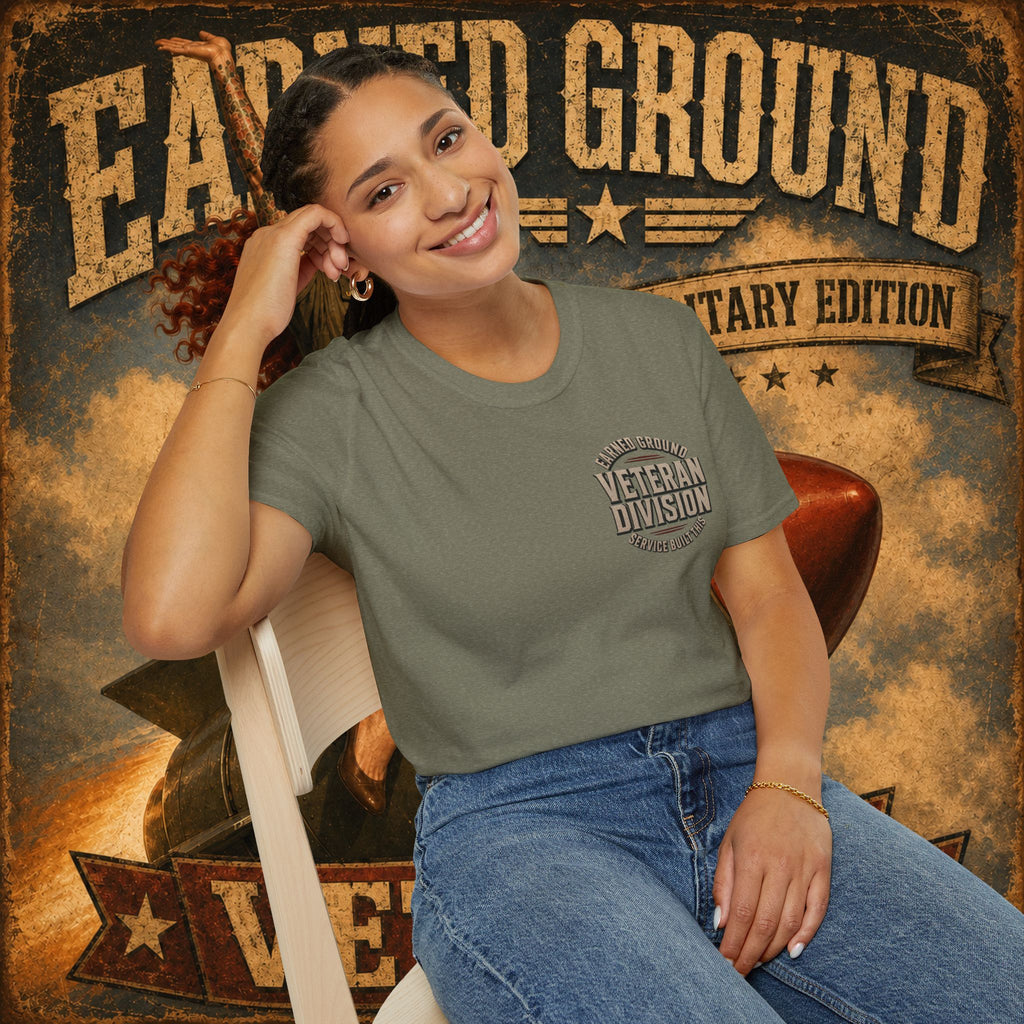 Earned Ground Veteran Division T‑Shirt —"LILY PINUP" VINTAGE SERVICE DIVISON