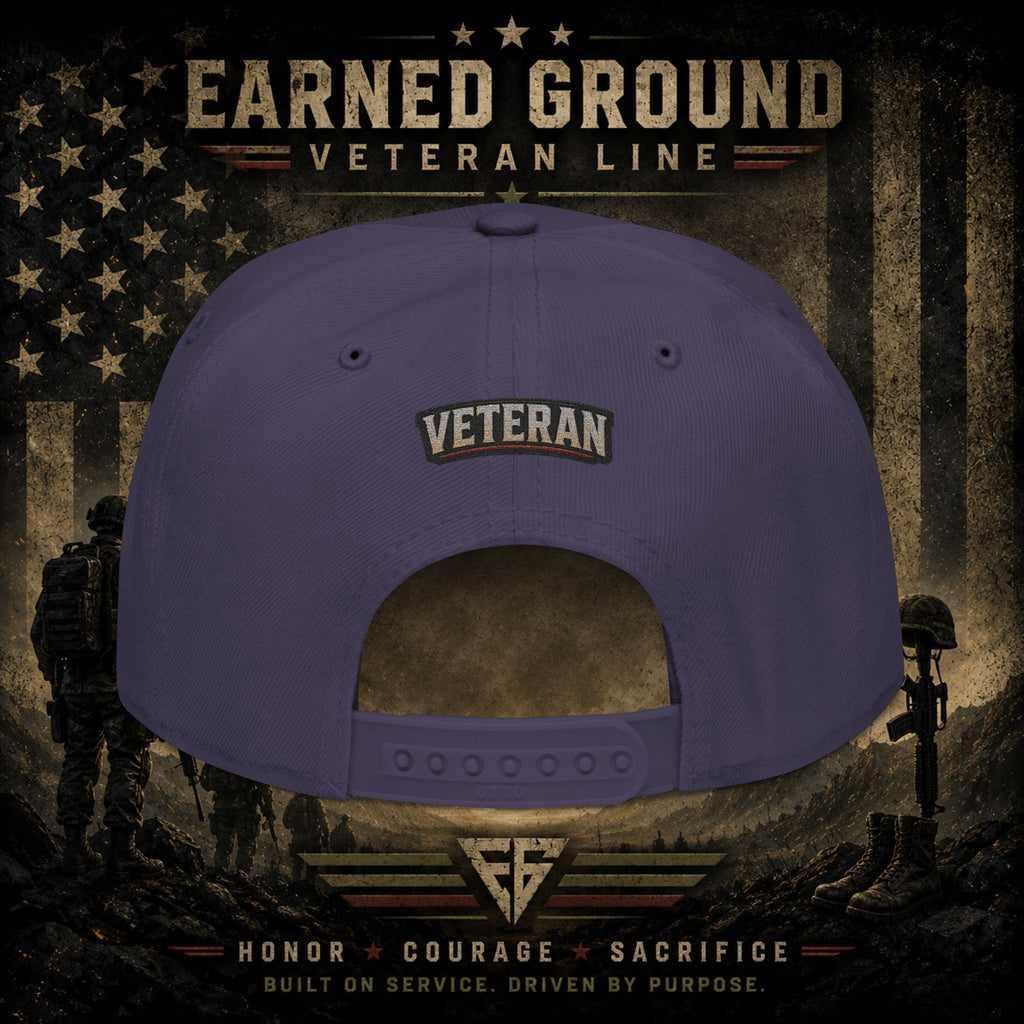 Earned Ground Veteran Line  Embroidered Snapback Hat