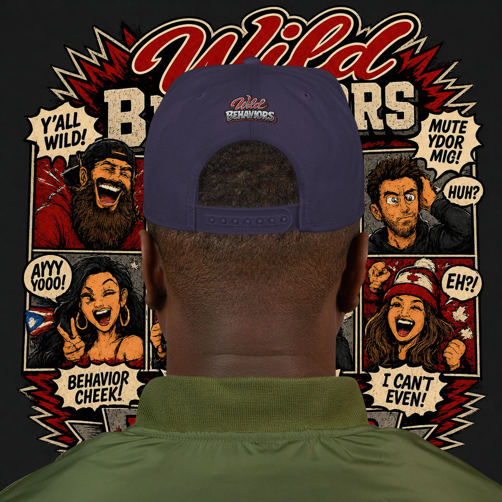 Earned Ground Cap Snapback Hat — 'Wild Behaviors' Embroidered Earned Ground Cap