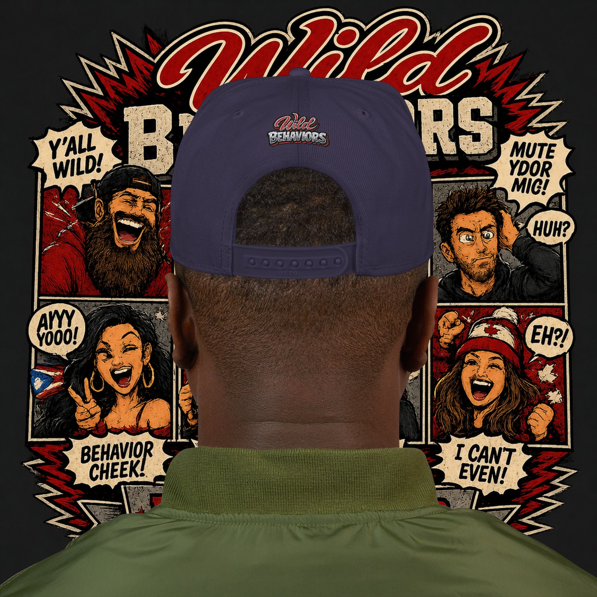 Earned Ground Cap Snapback Hat — 'Wild Behaviors' Embroidered Earned Ground Cap