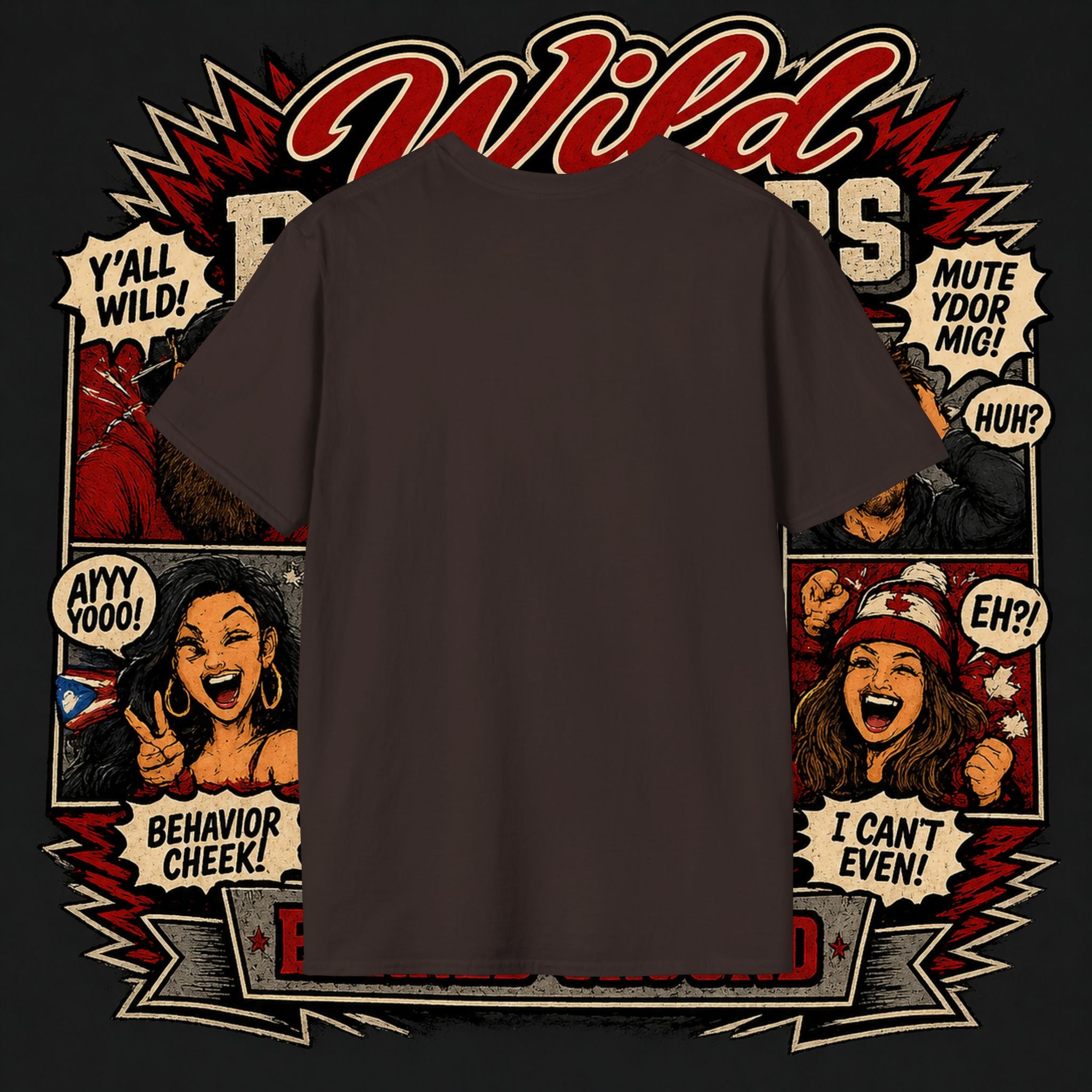 Earned Ground "Wild Behaviors" T-Shirt — Retro Red & White Graphic Tee