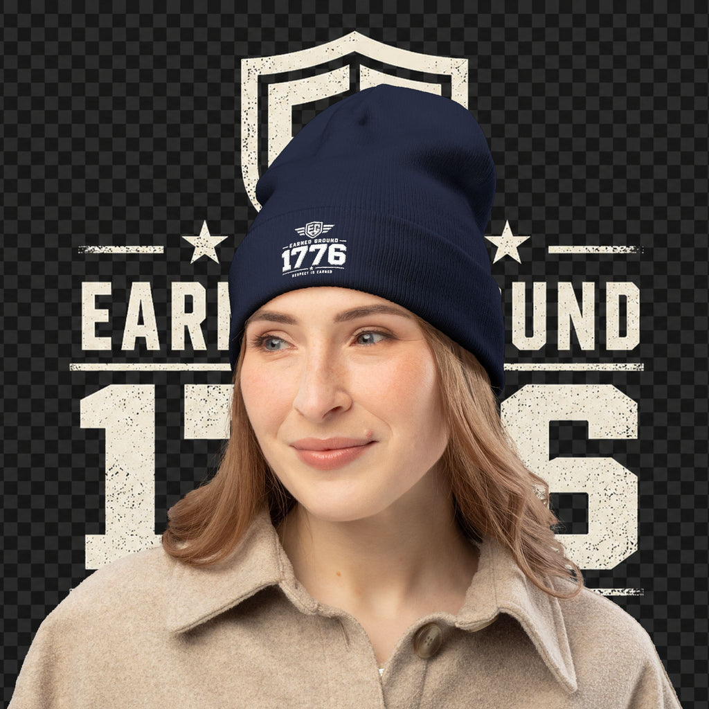 EARNED GROUND 1776 "Respect Is Earned" Embroidered Knit Beanie