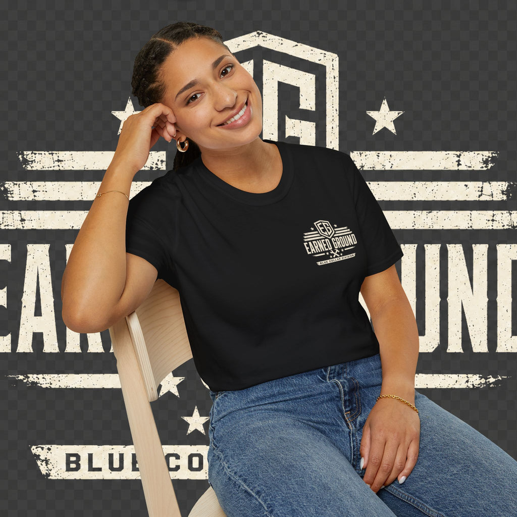 EARNED GROUND "BLUE COLLAR DIVISION" Coastal Calm Graphic T-Shirt