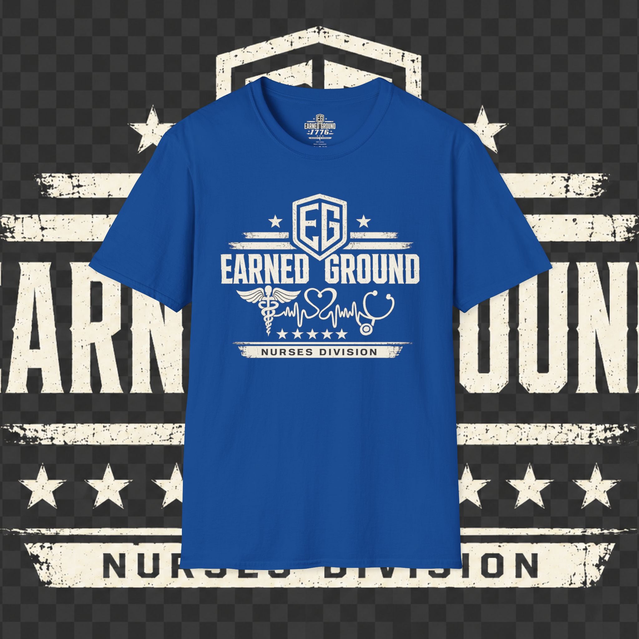 Earned Ground Nurses Division T-Shirt — Nurse Appreciation Medical Heartbeat Tee
