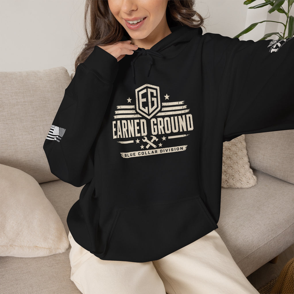 Earned Ground Blue Collar Hoodie – Blue Collar Division Hoodie