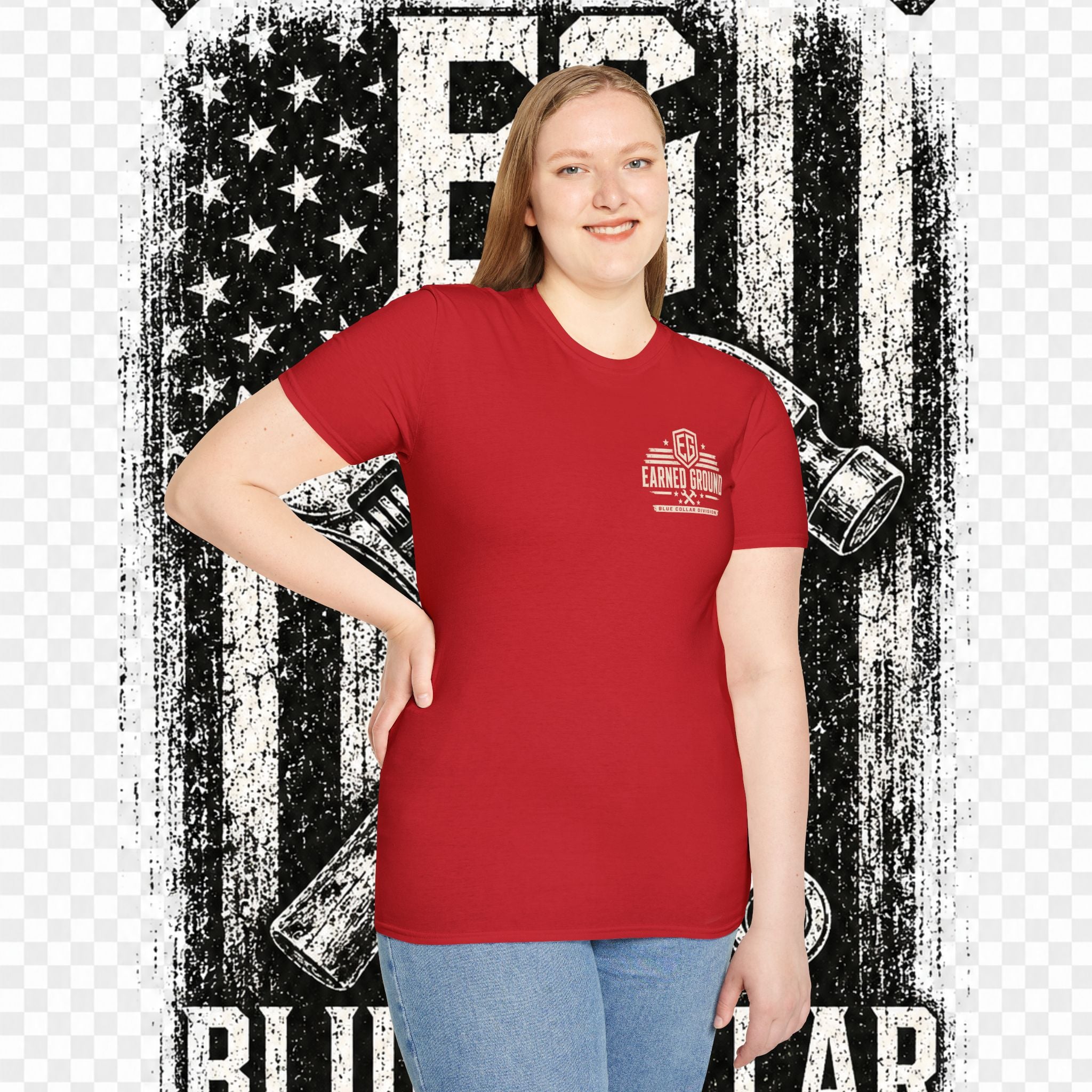 EARNED GROUND "BLUE COLLAR DIVISION" Coastal Calm Graphic T-Shirt
