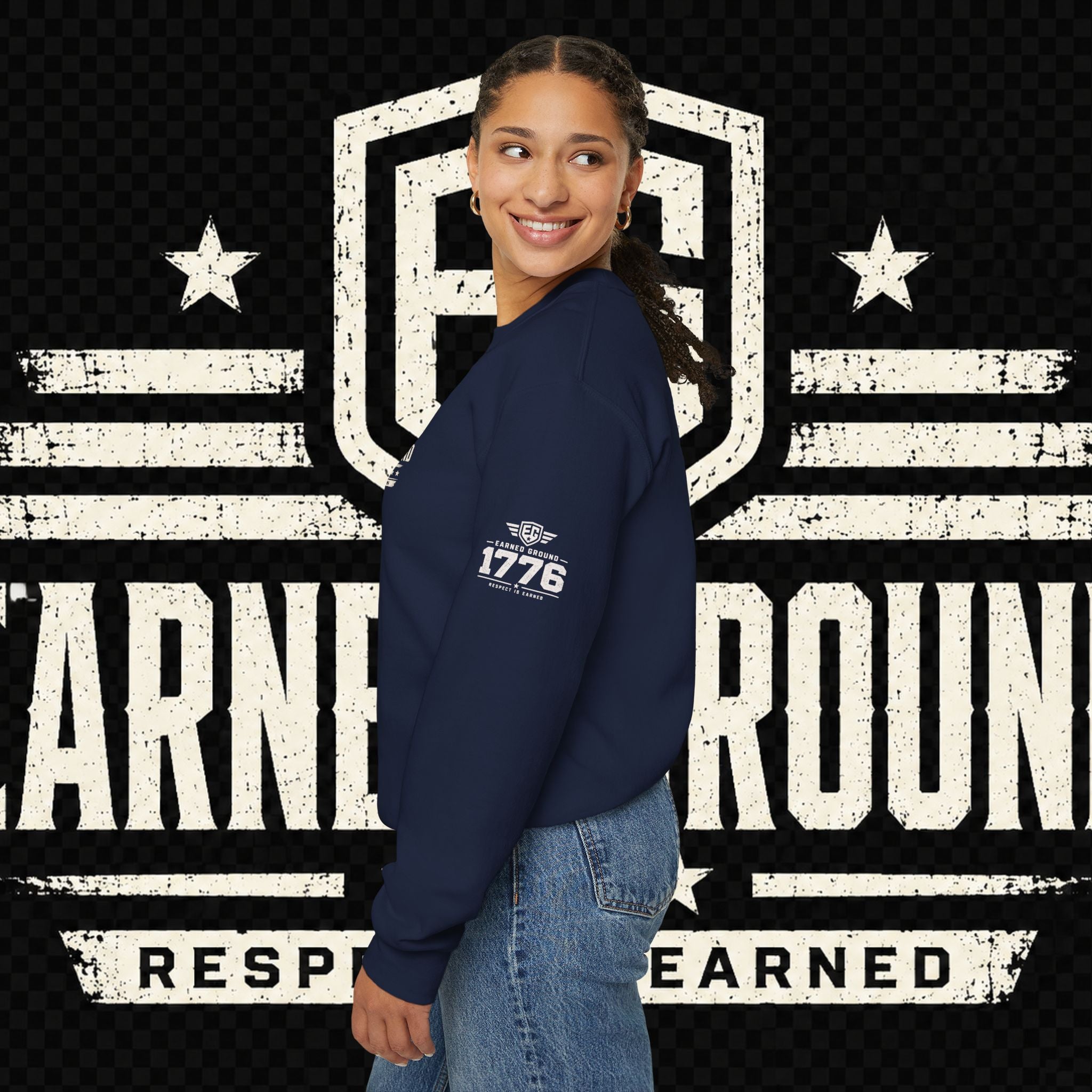 EARNED GROUND Nurses Division Crewneck Sweatshirt – Nurses Caduceus Badge Design