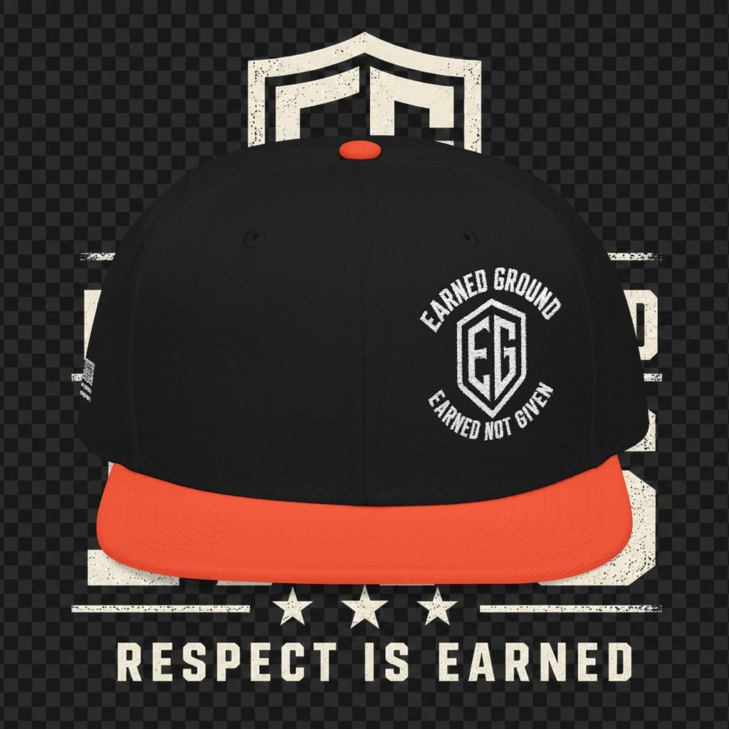 Earned Ground Embroidered Snapback Hat – Respect Is Earned Logo