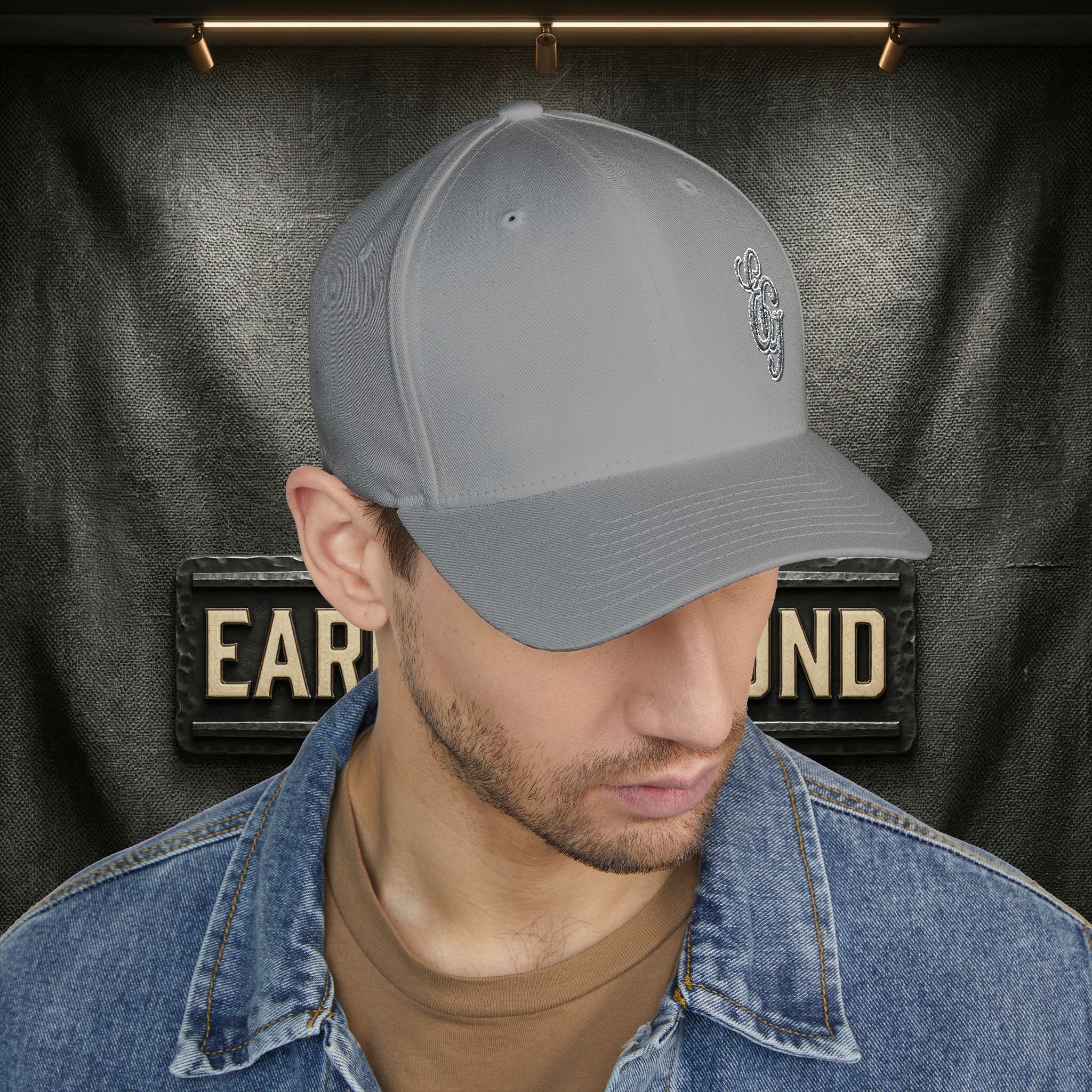 EARNED GROUND FLEX FIT — Elegant Script 'E & G' LOGO BALL CAP