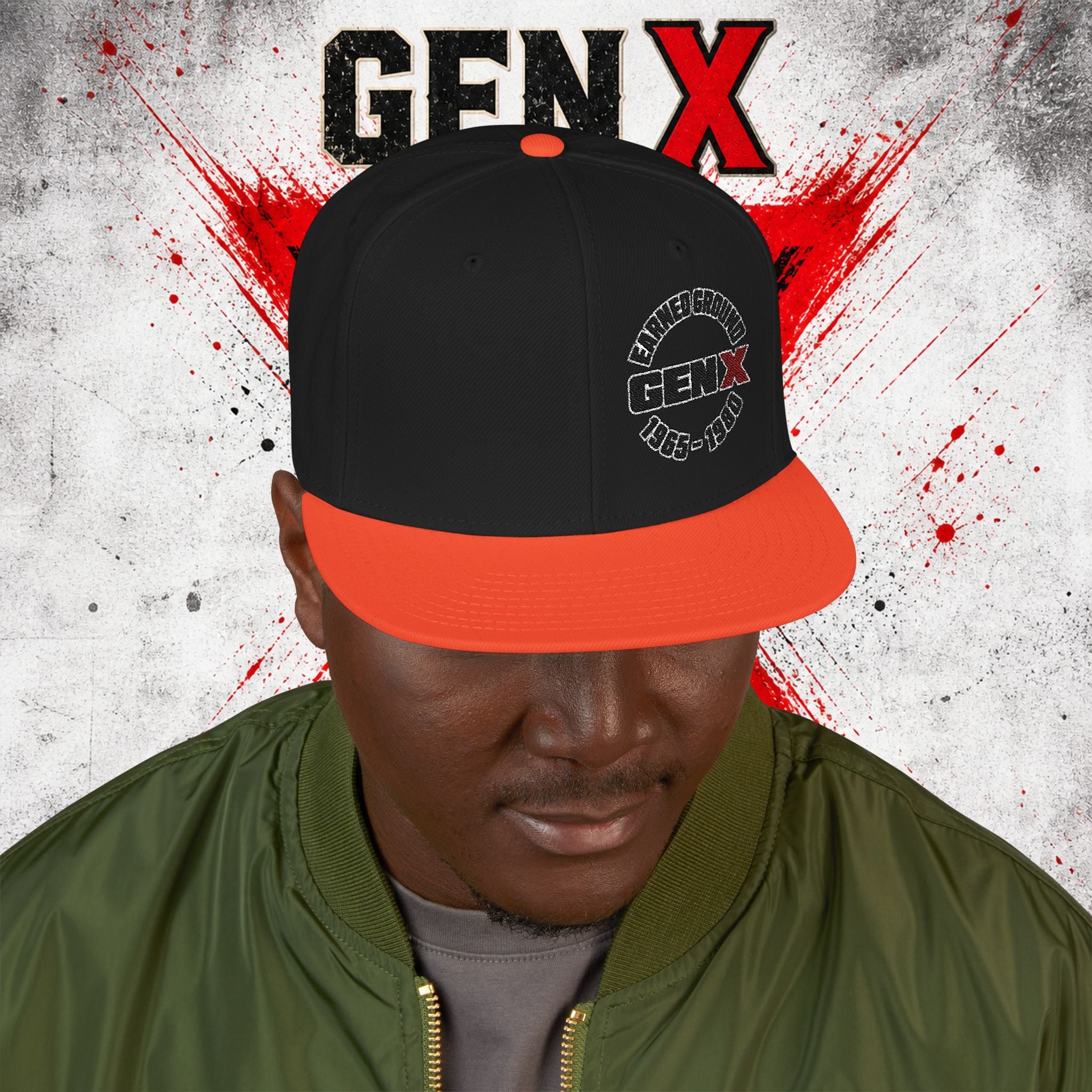 Gen X Embroidered Flat Bill Ball Cap — Gen X Proud 1965–1980