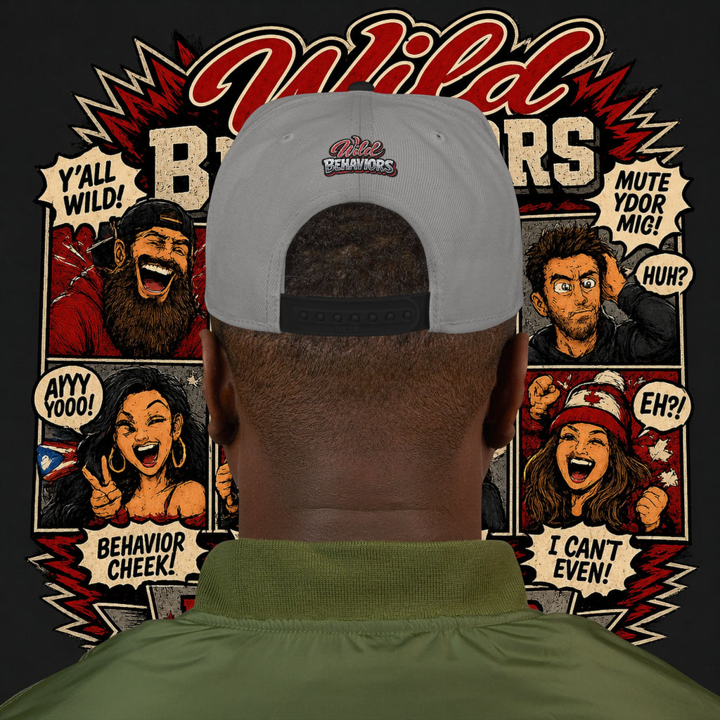 Earned Ground Cap Snapback Hat — 'Wild Behaviors' Embroidered Earned Ground Cap