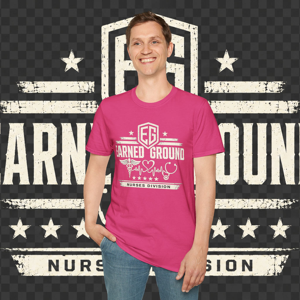 Earned Ground Nurses Division T-Shirt — Nurse Appreciation Medical Heartbeat Tee