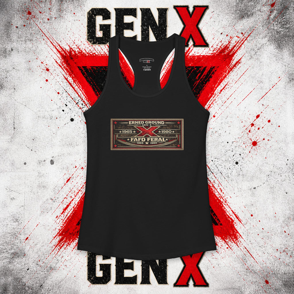 EARNED GROUND: GEN X FAFO FERAL 1965 - 1980 Racerback Tank