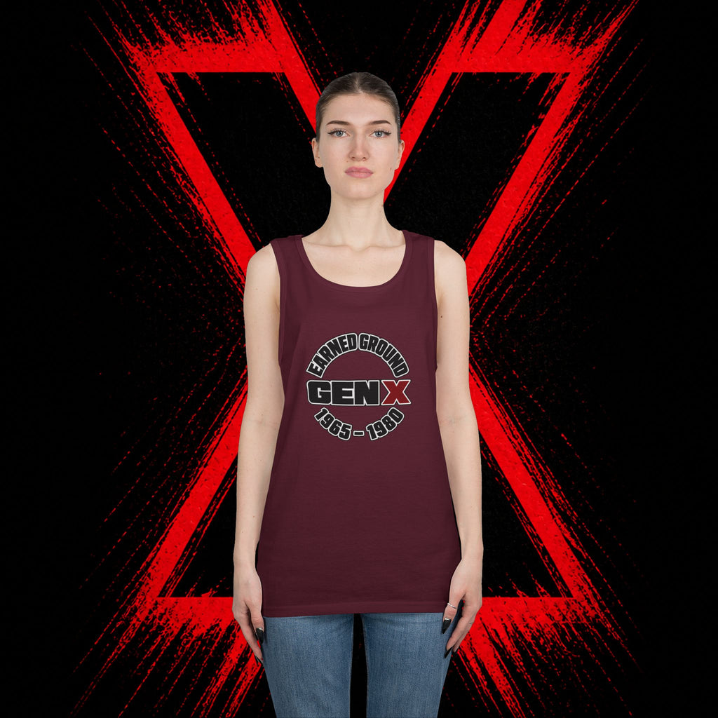 Gen X Tank Top - "Earned Ground" 1965–1980 Retro Logo Tank