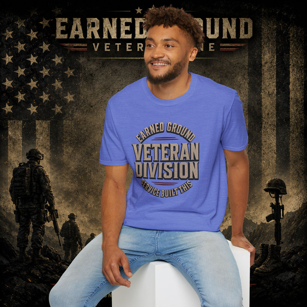 Earned Ground Veteran Division 'Service Built This'— Military Tribute Tee