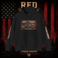 Red Friday Hoodie — " WE WEAR READ UNITL THE ALL COME HOME" Veterans American Flag Pullover