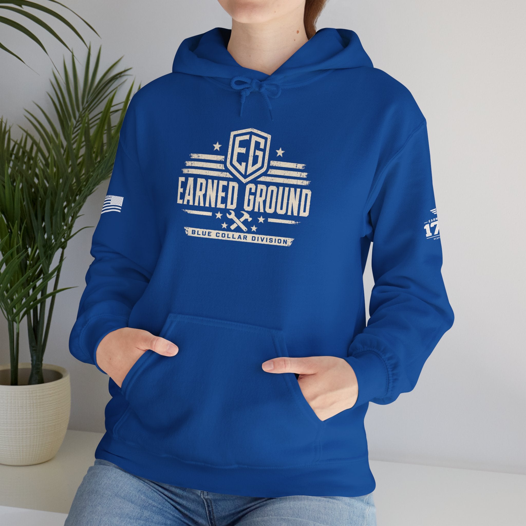 Earned Ground Blue Collar Hoodie – Blue Collar Division Hoodie