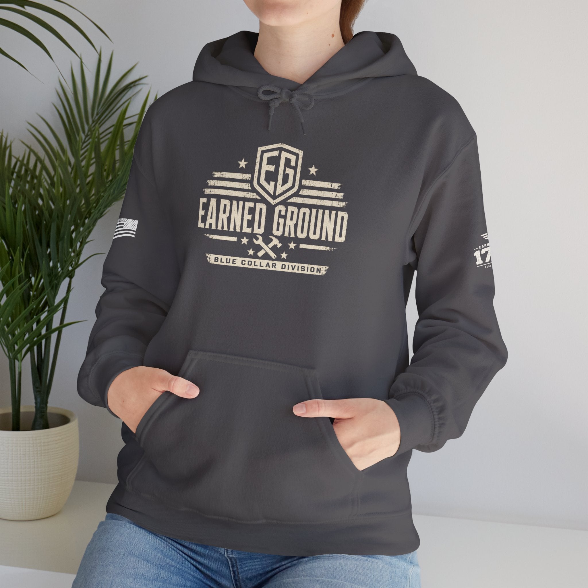 Earned Ground Blue Collar Hoodie – Blue Collar Division Hoodie