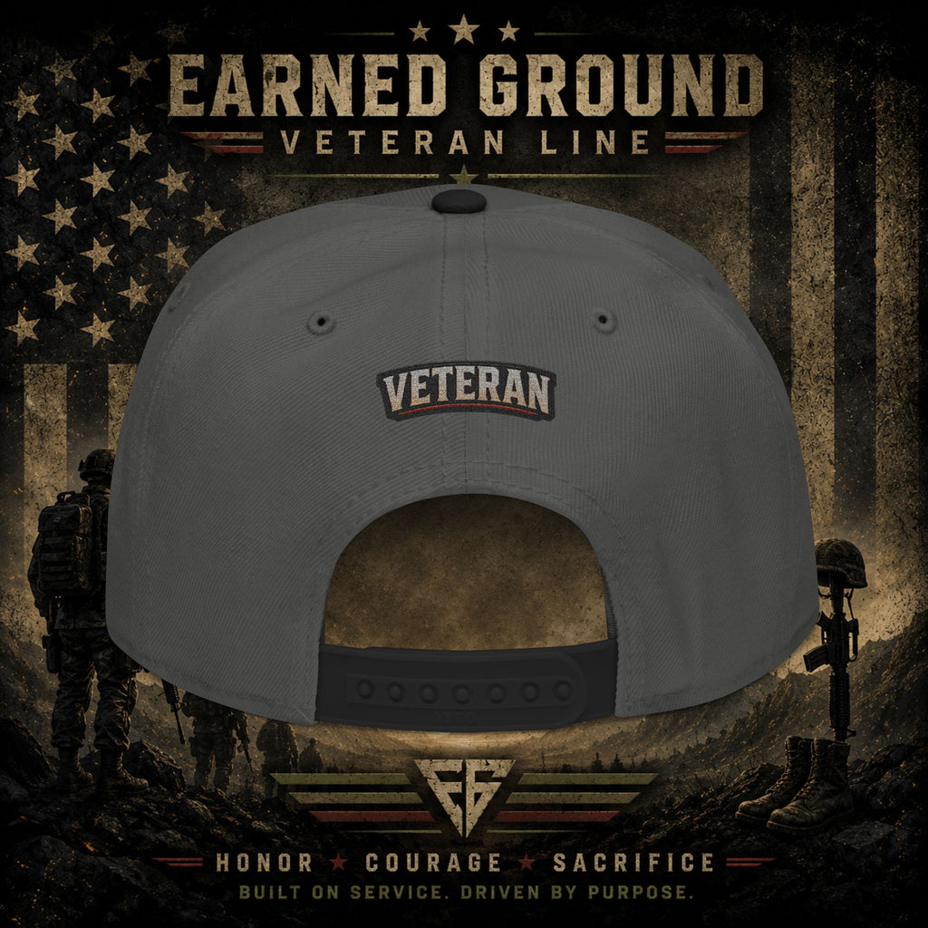 Earned Ground Veteran Line  Embroidered Snapback Hat