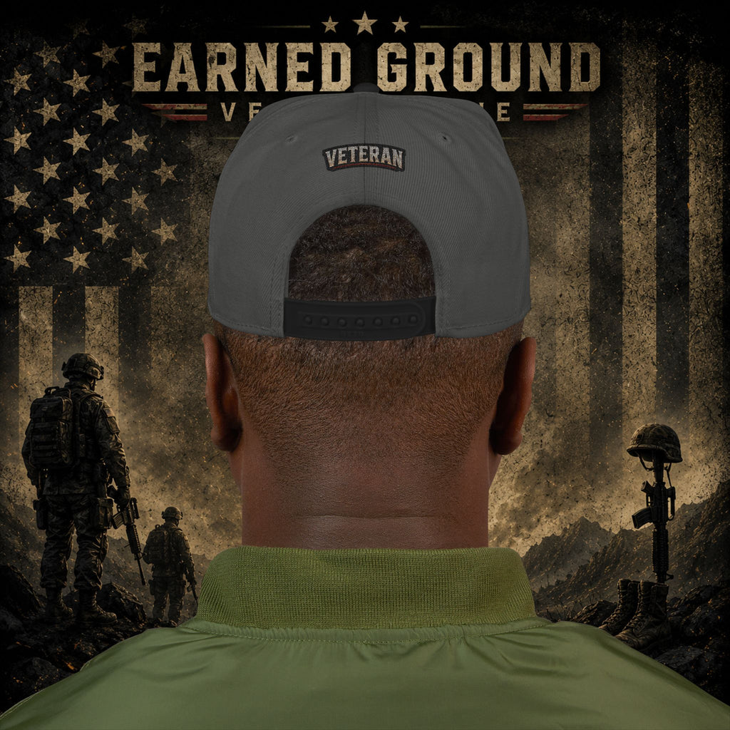 Earned Ground Veteran Line  Embroidered Snapback Hat