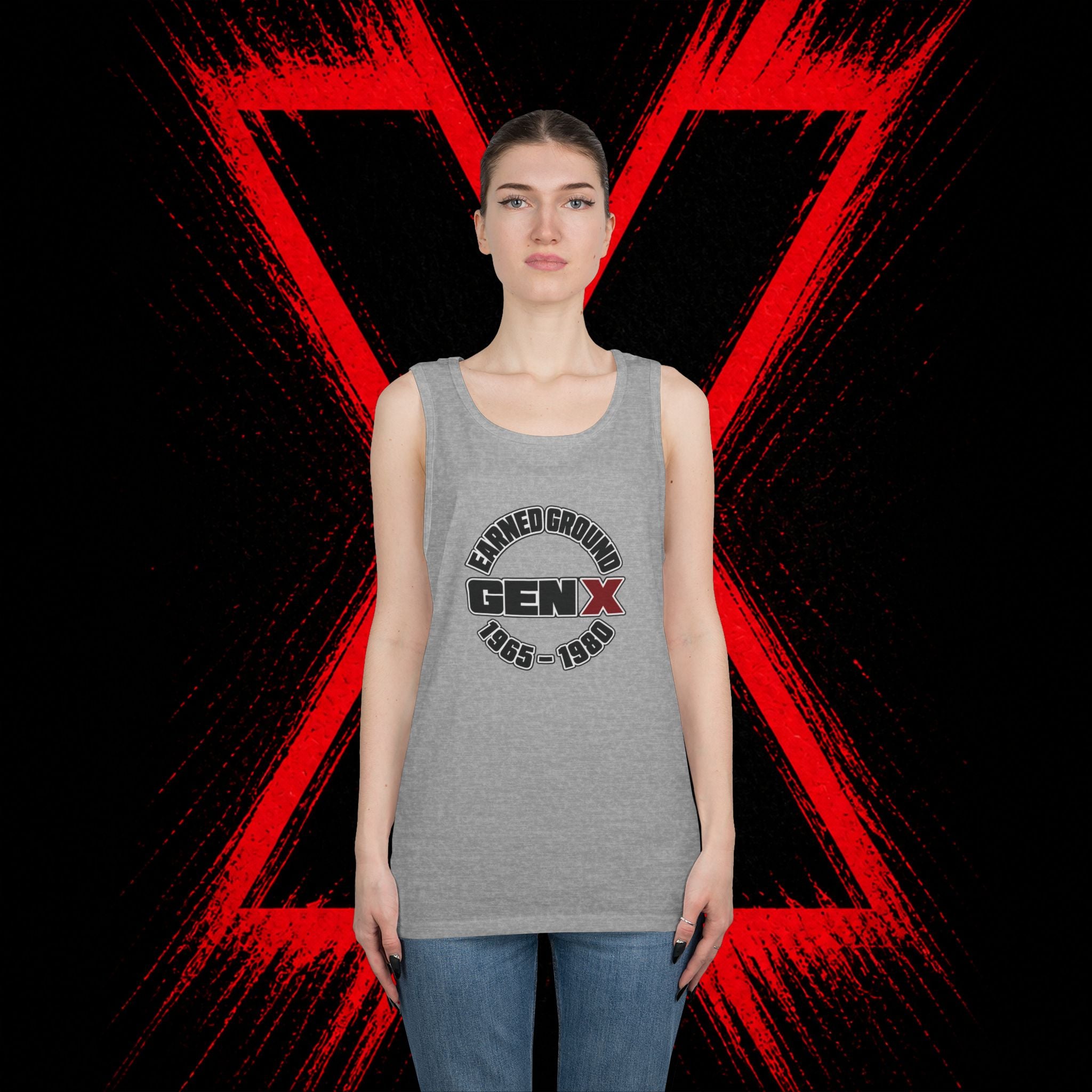 Gen X Tank Top - "Earned Ground" 1965–1980 Retro Logo Tank
