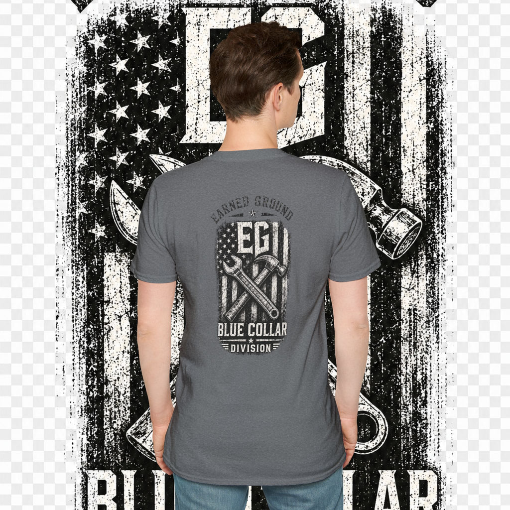 EARNED GROUND "BLUE COLLAR DIVISION" Coastal Calm Graphic T-Shirt
