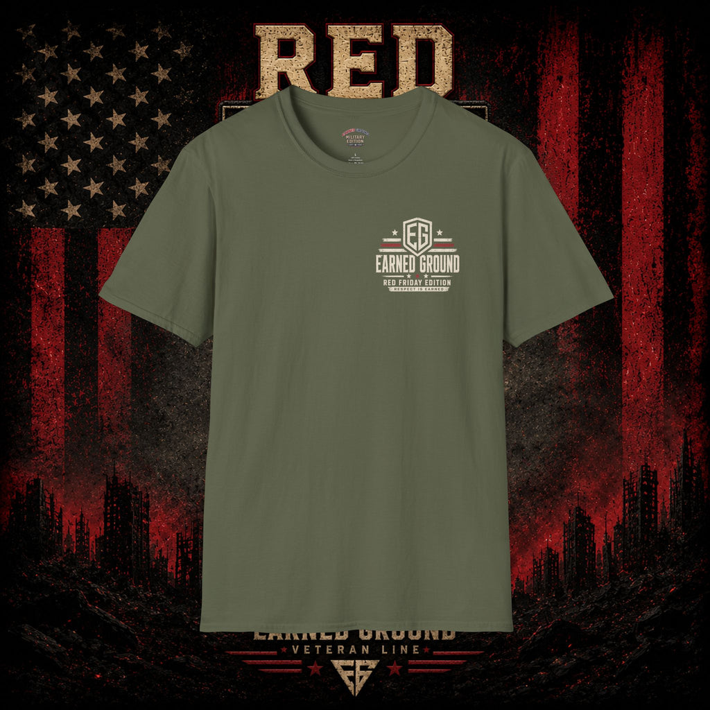 Earned Ground EG Military Flag T-Shirt — Red Friday Patriot Tee