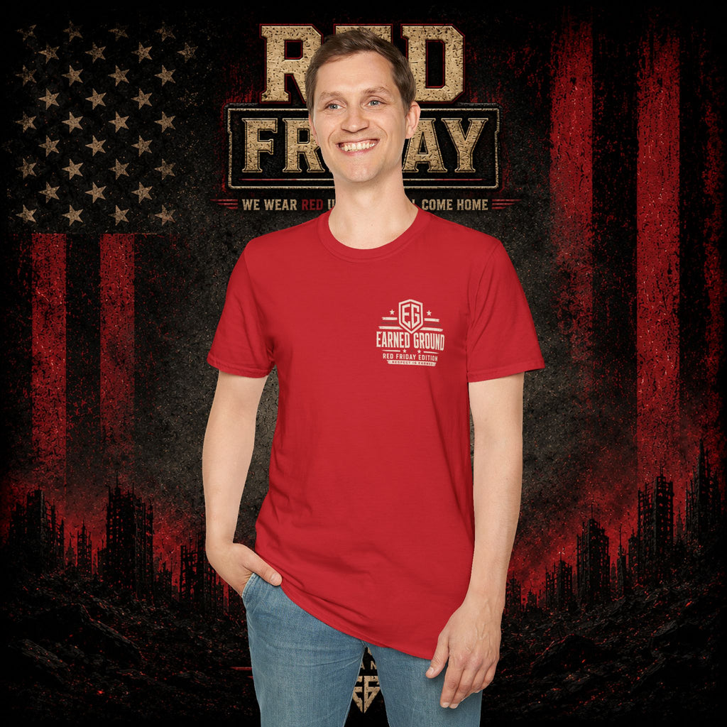 Earned Ground EG Military Flag T-Shirt — Red Friday Patriot Tee