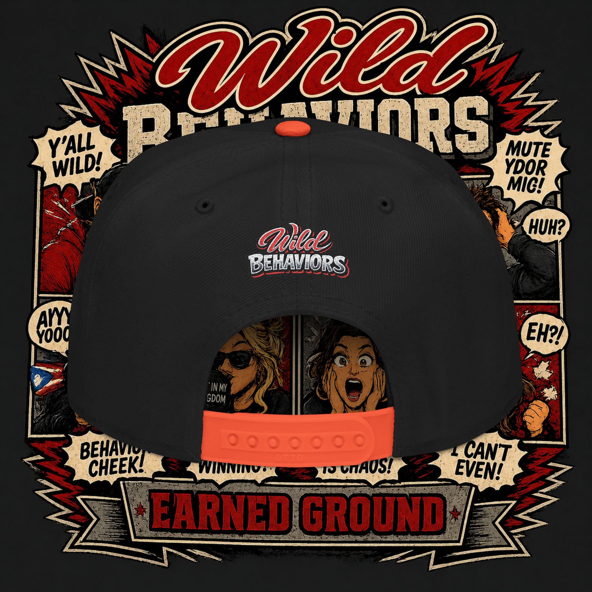 Earned Ground Cap Snapback Hat — 'Wild Behaviors' Embroidered Earned Ground Cap