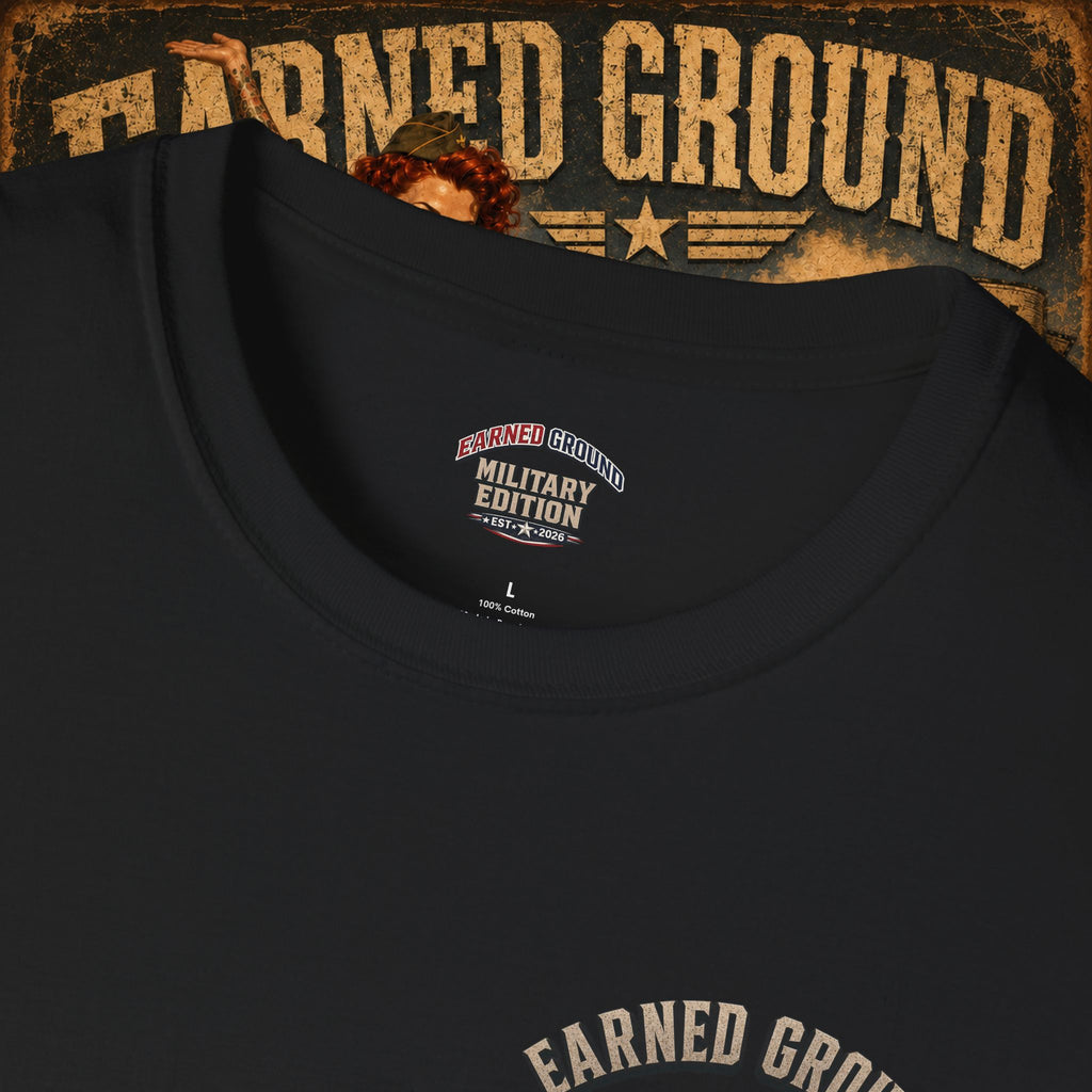 Earned Ground Veteran Division T‑Shirt —"LILY PINUP" VINTAGE SERVICE DIVISON