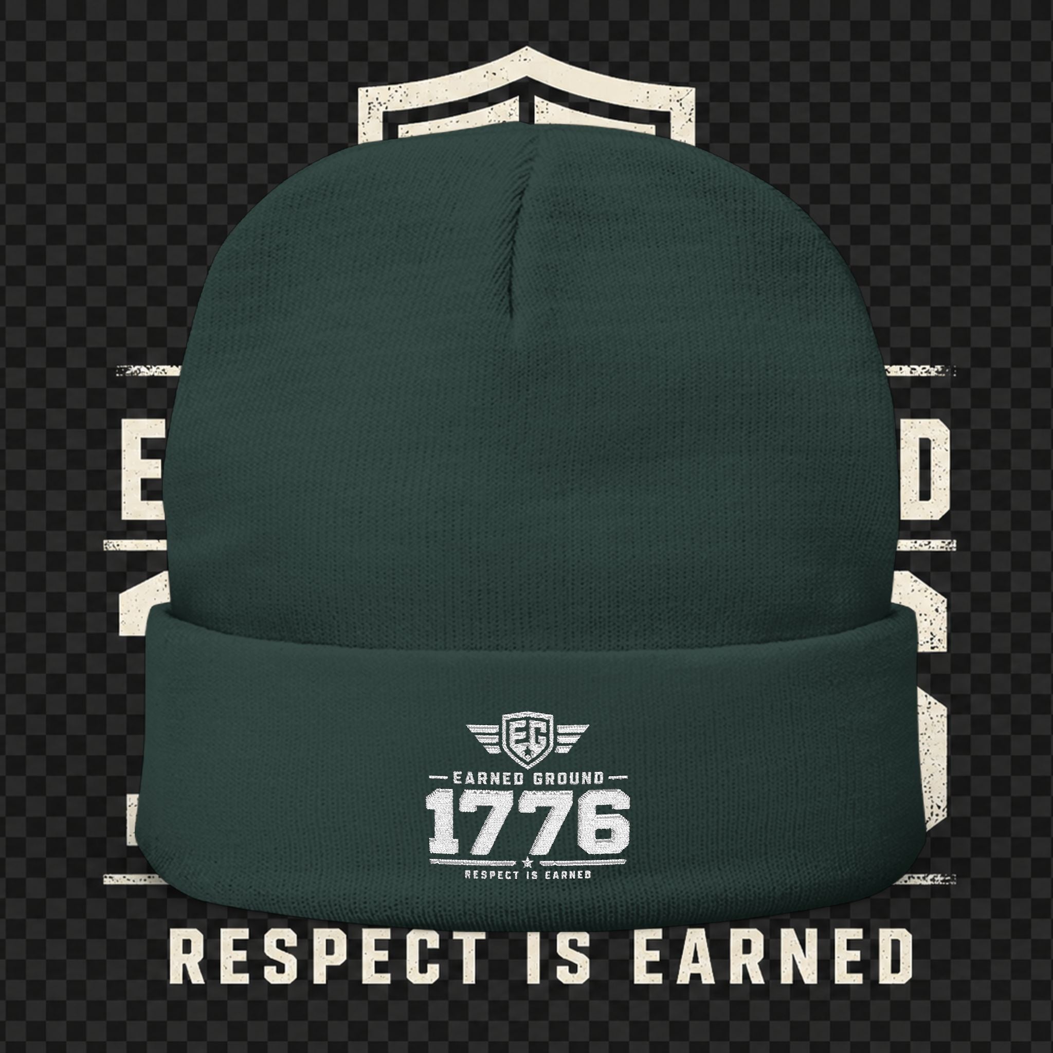 EARNED GROUND 1776 "Respect Is Earned" Embroidered Knit Beanie