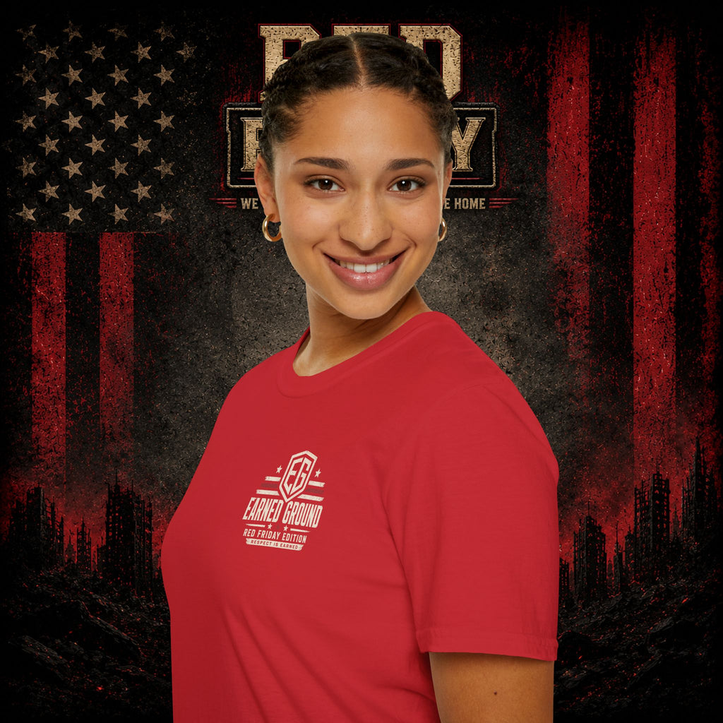 Earned Ground EG Military Flag T-Shirt — Red Friday Patriot Tee