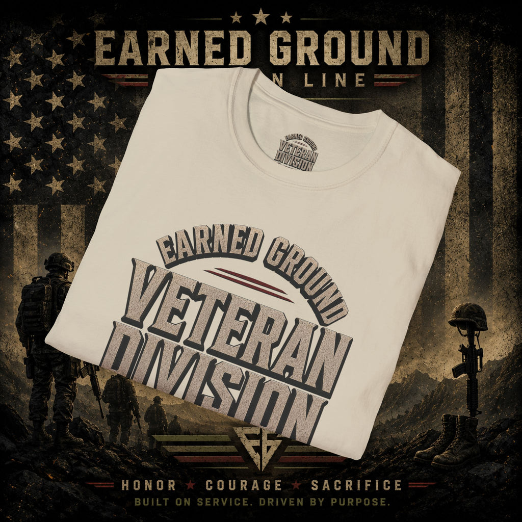 Earned Ground Veteran Division 'Service Built This'— Military Tribute Tee