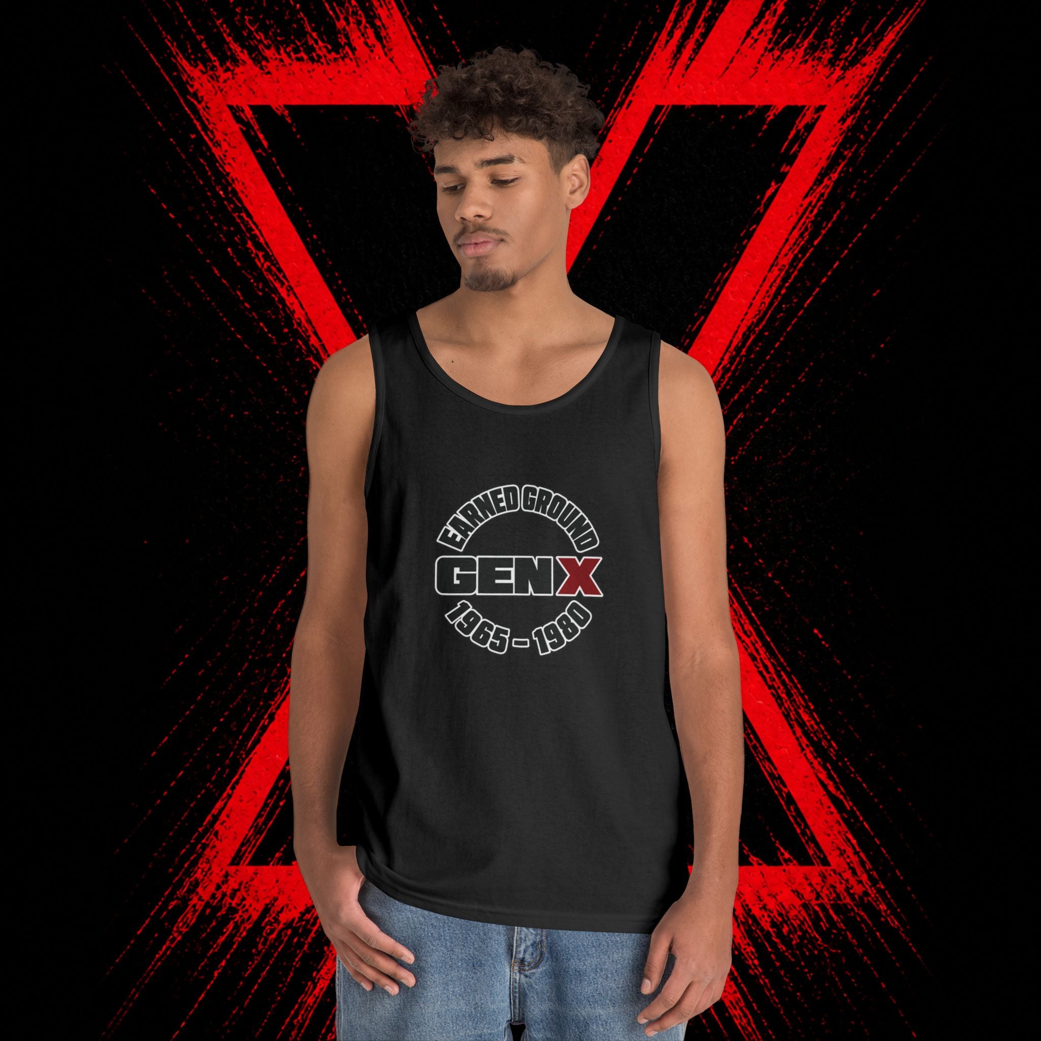 Gen X Tank Top - "Earned Ground" 1965–1980 Retro Logo Tank