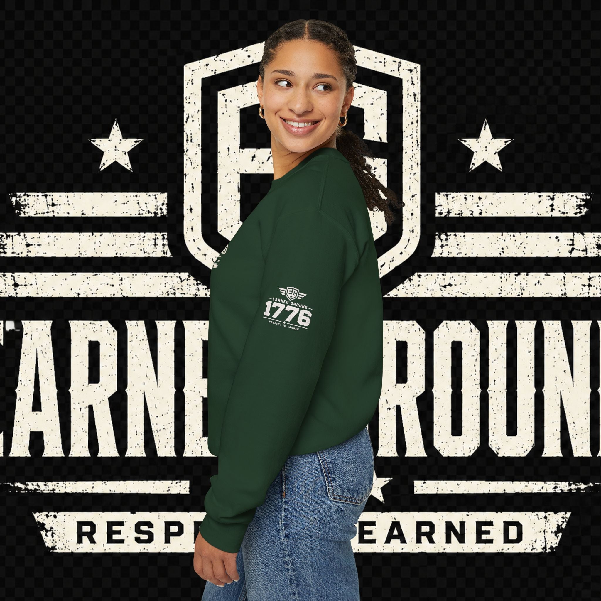 EARNED GROUND Nurses Division Crewneck Sweatshirt – Nurses Caduceus Badge Design