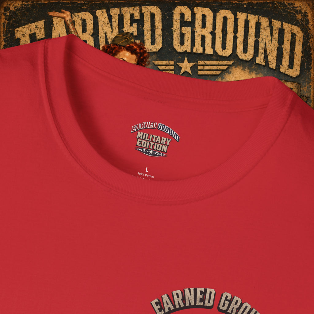 Earned Ground Veteran Division T‑Shirt —"LILY PINUP" VINTAGE SERVICE DIVISON